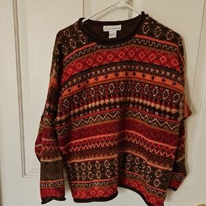 Vintage Style Multicolor Sweater Fits Like A Size Large Boxy Fit